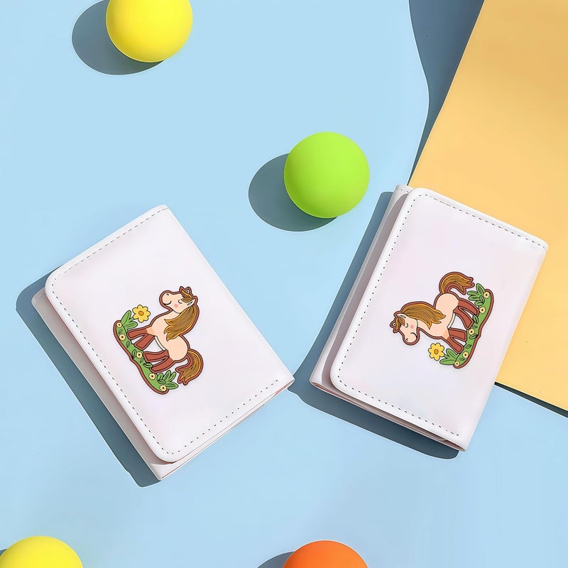 BJDAMAI Horse Wallet For Teens Kids Girls Age 6,7,8,9,10,11,12, Small Slim Thin Mini Compact Women Wallet, Animal Lovers Gifts Stuff, Cash Card Coin Pocket Window For Female! - Image 4